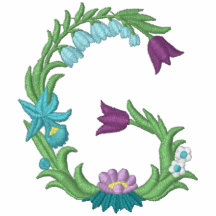 Polohemd monogramm gestickter Frauen G Blumen