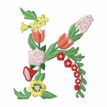 Polohemd monogramm gestickter Frauen K Blumen