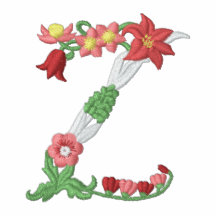 Polohemd monogramm gestickter Frauen Z Blumen