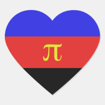 Polyamory Flagge Herz Aufkleber