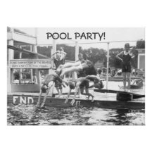 Pool-Party Einladungen - SPUCKEN Sie nicht im Pool