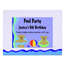 Pool-Party-Geburtstags-Einladung
