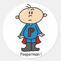 Pooperman Baby Sticker