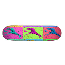 Pop-Kunst Popart gehende Giraffe Mehrfarben Individuelle Skateboarddecks