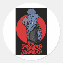 porko pegatina redonda