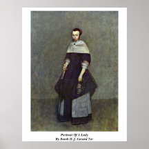Porträt einer Dame durch Borch D.J. Gerard Ter Posterdrucke