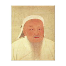 Porträt von Genghis Khan, Mongole Khan Gespannter Galerie Druck