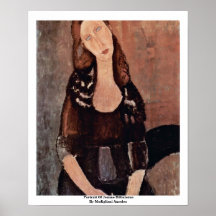 Porträt von Jeanne Hébuterne durch Modigliani Amed Plakatdruck