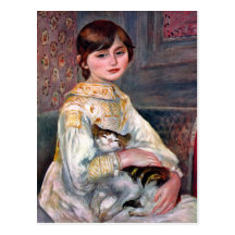 Porträt von Mademoiselle Julie Manet durch Renoir Postkarten