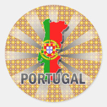 Portugal-Flaggen-Karte 2,0 Runder Aufkleber