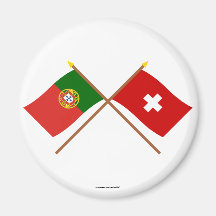 Portugal und die Schweiz gekreuzte Flaggen Magnete