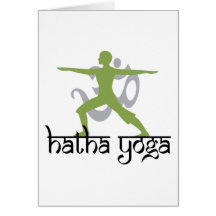 Pose Hatha Yoga des Krieger-II Grußkarten