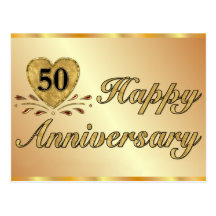 Postkarte - 50. Jahrestag - Gold