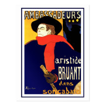 Postkarte: Aristide Bruant durch Toulouse-Lautrec