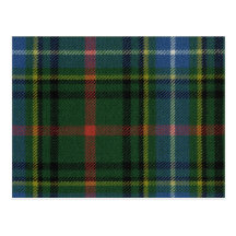 Postkarte Bisset alter Tartan-Druck