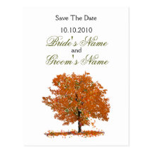 Postkarte des Fall-Baums Save the Date