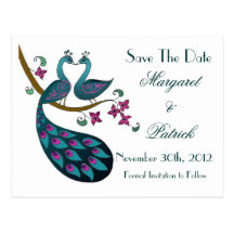 Postkarte des Pfau--1 Save the Date