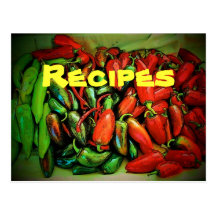Postkarte des Rezept-(Paprikas)