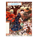 Postkarte: Monat von Juli - Jullet