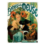 Postkarte: Mucha - Bieres De-La Maas