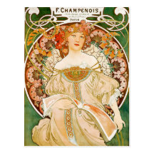 Postkarte: Mucha - Champenois
