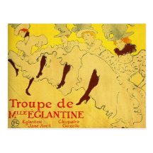 Postkarte:  Toulouse-Lautrec - Tanz-Truppe