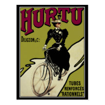 Postkarte: Vintage Fahrrad-Anzeige für Hurtu Fahrr