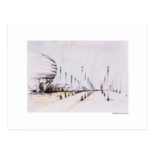 Postkarte Zeichnung Bleistift Hannover Landschaft
