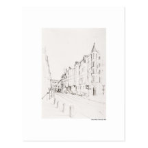 Postkarte Zeichnung Bleistift Hannover Landschaft