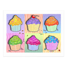 Postkarten - Pop-Kunst-kleine Kuchen