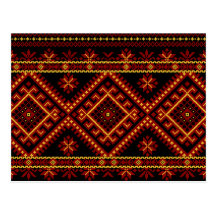 Postkarten-ukrainische Querstich-Stickerei
