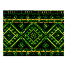 Postkarten-ukrainischer Stickerei-Druck