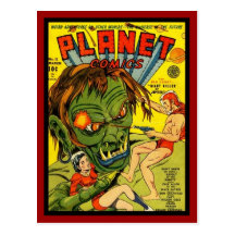 Postkarten-Vintage Comic-Bucheinbänd