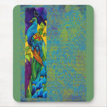 Prachtvolle Pfau-Kunst-Malerei Mousepad