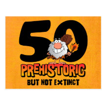 Prähistorische 50. Geburtstags-Postkarten-Einladun