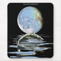 Prähistorischer MOSASAUR u. MOND Dinosaurier-Liebh Mauspads