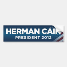 Präsident Herman-Kain Autoaufkleber 2012