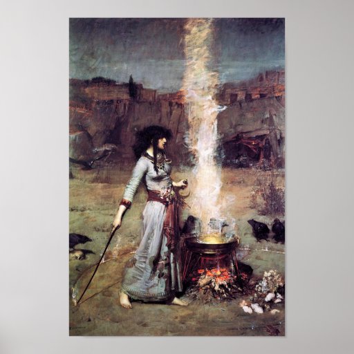 Pre-Raphaelitewaterhouse-magisches Kreis-Plakat