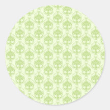 Pretty green on green damask sticker