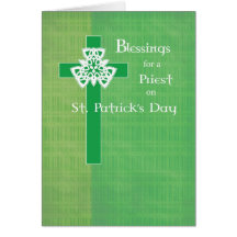 Priester-St Patrick Tageskreuz Grußkarte