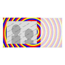 Primärfarben. Helle und bunte Spirale Foto Karten Vorlage