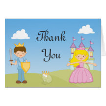 Prinz und Prinzessin Birthday Thank You Grußkarte