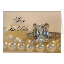 Prinzessin Diamond und Perlen-Save the Date Karte