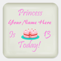 Prinzessin (Ihr Name) ist 13 heute Aufkleber