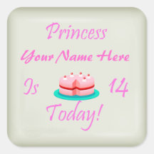 Prinzessin (Ihr Name) ist 14 heute Aufkleber