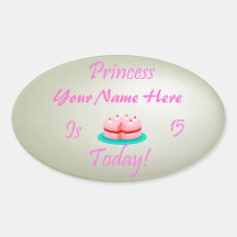 Prinzessin (Ihr Name) ist 15 heute Stickers