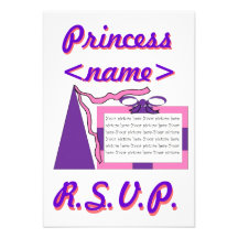 Prinzessin Pink/lila Hut-erstes Geburtstags-Party  Personalisierte Ankündigungskarten