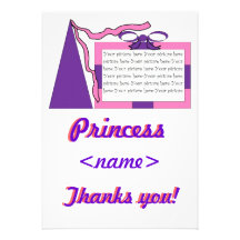 Prinzessin Pink/lila Hut-zweites Geburtstags-Party Personalisierte Ankündigungen