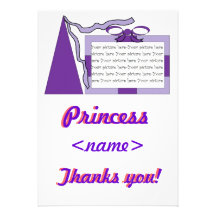 Prinzessin Purple/lila Hut-7. Geburtstags-Party Personalisierte Ankündigungskarten
