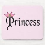 Prinzessin Text mit Krone Mousepad
